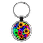 Colorful sunflowers                                                   Key Chain (Round)