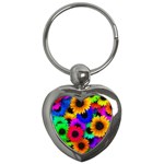 Colorful sunflowers                                                   Key Chain (Heart)