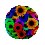 Colorful sunflowers                                                  Standard 15  Premium Flano Round Cushion