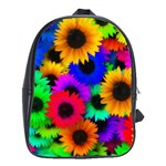 Colorful sunflowers                                                   School Bag (Large)