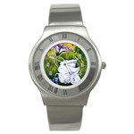 Flowers in the Rain Stainless Steel Watch