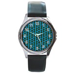 0059 Comic Head Bothered Smiley Pattern Round Metal Watch