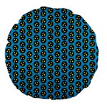 0059 Comic Head Bothered Smiley Pattern Large 18  Premium Flano Round Cushions