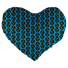 0059 Comic Head Bothered Smiley Pattern Large 19  Premium Flano Heart Shape Cushions from ZippyPress Front