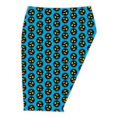 0059 Comic Head Bothered Smiley Pattern Midi Wrap Pencil Skirt from ZippyPress  Front Right 