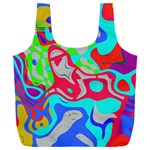 Colorful distorted shapes on a grey background                                                Full Print Recycle Bag (XXL)