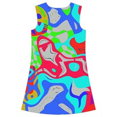 Colorful distorted shapes on a grey background                                                         Kids  Short Sleeve Velvet Dress from ZippyPress Back