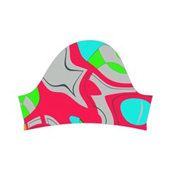 Colorful distorted shapes on a grey background                                                         Kids  Short Sleeve Velvet Dress from ZippyPress Right Sleeve