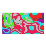 Colorful distorted shapes on a grey background                                                 Satin Shawl