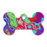 Colorful distorted shapes on a grey background                                                     Dog Tag Bone (One Side)