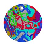 Colorful distorted shapes on a grey background                                                     Ornament (Round)