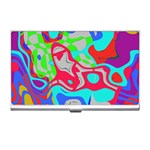Colorful distorted shapes on a grey background                                                     Business Card Holder
