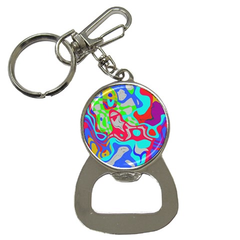 Colorful distorted shapes on a grey background                                                     Bottle Opener Key Chain from ZippyPress Front