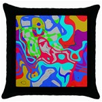 Colorful distorted shapes on a grey background                                                     Throw Pillow Case (Black)