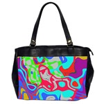 Colorful distorted shapes on a grey background                                                     Oversize Office Handbag (2 Sides)