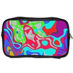 Colorful distorted shapes on a grey background                                                     Toiletries Bag (Two Sides)