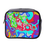 Colorful distorted shapes on a grey background                                                     Mini Toiletries Bag (Two Sides)