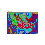 Colorful distorted shapes on a grey background                                                     Cosmetic Bag