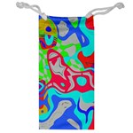 Colorful distorted shapes on a grey background                                                     Jewelry Bag