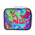 Colorful distorted shapes on a grey background                                                     Mini Toiletries Bag (One Side)