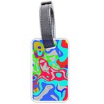 Colorful distorted shapes on a grey background                                                     Luggage Tag (one side)