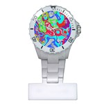 Colorful distorted shapes on a grey background                                                     Nurses Watch