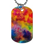 Colorful watercolors texture                                                    Dog Tag (One Side)