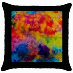 Colorful watercolors texture                                                    Throw Pillow Case (Black)