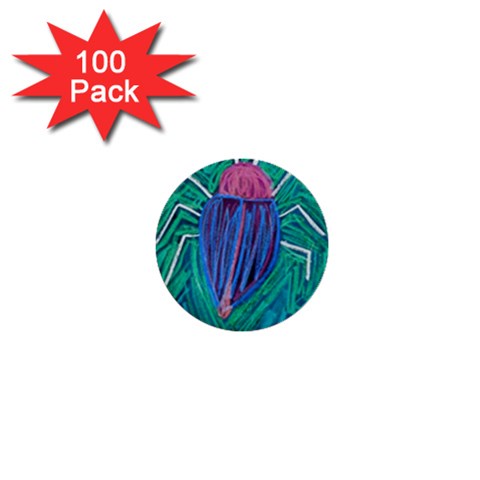Big Green Bug  1  Mini Button (100 pack)  from ZippyPress Front