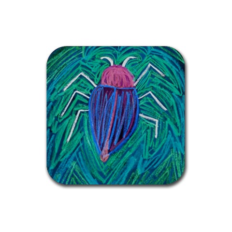 Big Green Bug  Rubber Coaster (Square) from ZippyPress Front