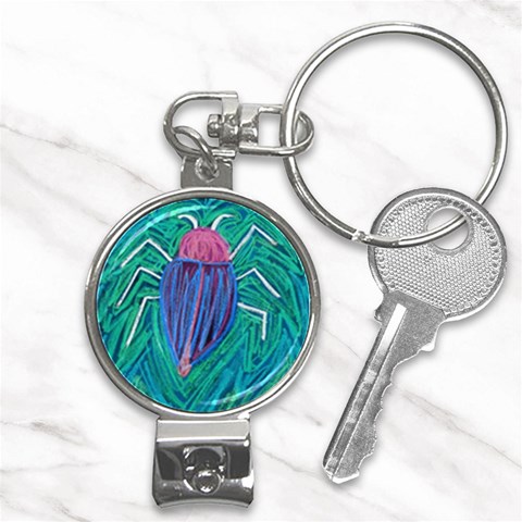 Big Green Bug  Nail Clippers Key Chain from ZippyPress Front
