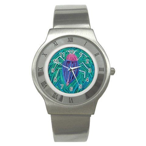 Big Green Bug  Stainless Steel Watch from ZippyPress Front
