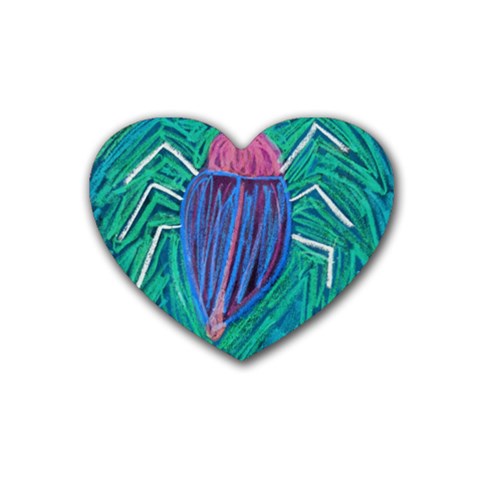 Big Green Bug  Rubber Coaster (Heart) from ZippyPress Front