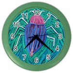 Big Green Bug  Color Wall Clock