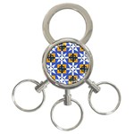 Shapes on a blue background                                                           3-Ring Key Chain