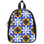 Shapes on a blue background                                                           School Bag (Small)