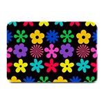 Colorful flowers on a black background pattern                                                           Plate Mat