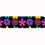 Colorful flowers on a black background pattern                                                           Large Bar Mat