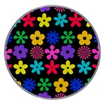 Colorful flowers on a black background pattern                                                      Wireless Fast Charger