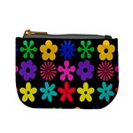 Colorful flowers on a black background pattern                                                           Mini Coin Purse