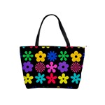 Colorful flowers on a black background pattern                                                            Classic Shoulder Handbag