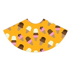 Ice cream on an orange background pattern                                                            Midi Sleeveless Dress from ZippyPress Skirt Back