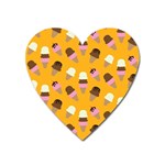 Ice cream on an orange background pattern                                                             Magnet (Heart)