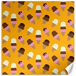 Ice cream on an orange background pattern                                                             Canvas 20  x 20 