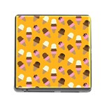 Ice cream on an orange background pattern                                                             Memory Card Reader (Square)