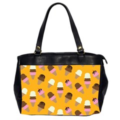 Ice cream on an orange background pattern                                                             Oversize Office Handbag (2 Sides) from ZippyPress Front