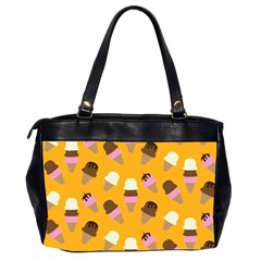 Ice cream on an orange background pattern                                                             Oversize Office Handbag (2 Sides) from ZippyPress Back