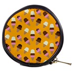 Ice cream on an orange background pattern                                                             Mini Makeup Bag