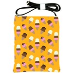 Ice cream on an orange background pattern                                                             Shoulder Sling Bag
