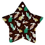 Easter rabbit pattern Star Ornament (Two Sides)